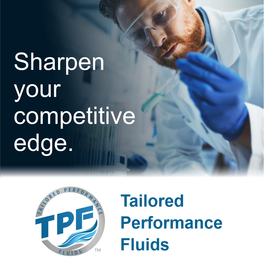 Sharpen your competitive edge. Tailored Performance Fluids title and logo